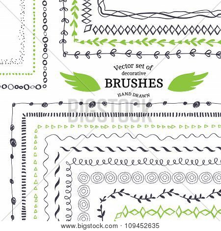 Vector Decorative Scribble Paintbrushes