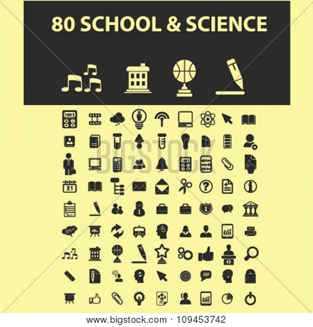 school, learning, education, icons, signs vector concept set for infographics, mobile, website, application
