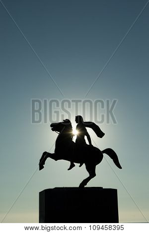 Statue of Alexander the great in Thessaloniki Greece