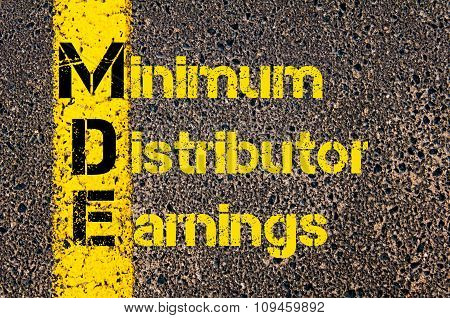 Business Acronym Mde As Minimum Distributor Earnings