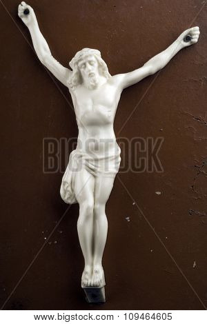 a grunge plastic Jesus - crucifixion