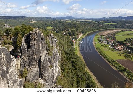 Natural Park Bastei. Elbe. Saxony. Germany.