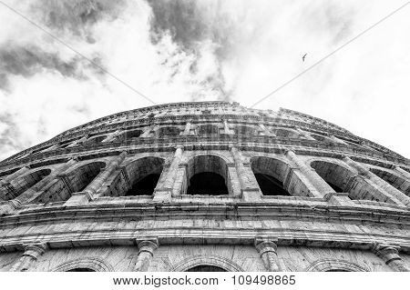 View Of The  Anphitheatre Colosseum In The City Of Rome