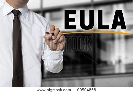 Eula Is Written By Businessman Background Concept