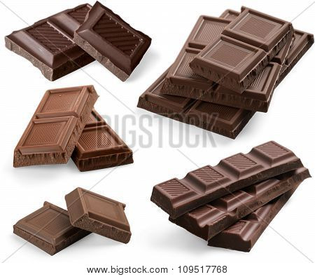 Isolated delicious chocolate group background 
