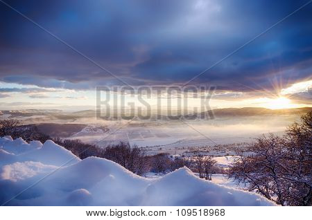 Beautiful View Of The Snow-covered Mountains