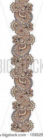 Marker painted decorative ornamental border. Repeating ornate frame