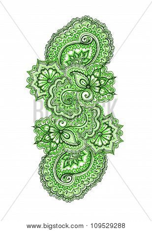 Indian ethnic illustration. Hand painted ornament