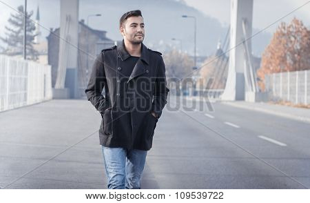 Man Walking On Street