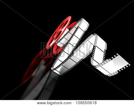 render of classic cinema film roll