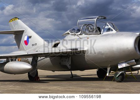 Hradec Kralove, Czech Republic - September 5: Jet Fighter Aircraft Mikoyan-gurevich Mig-15 Developed