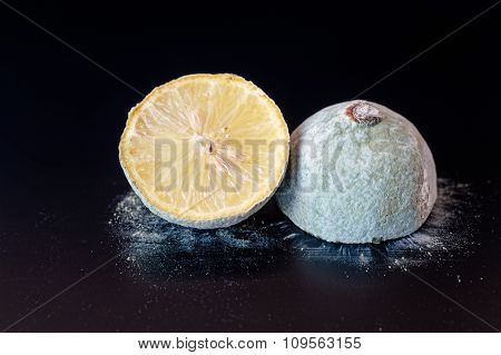 Moldy Lemon Cut In Half