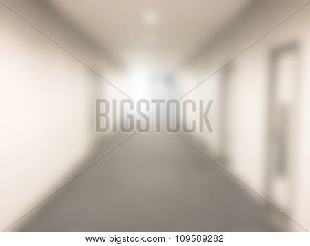 Blurred / Defocussed Abstract Background Of A Office Corridor With Vintage Color Effects