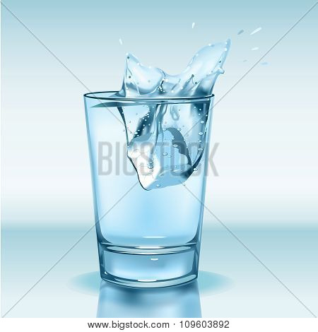 Glass With Water And Ice