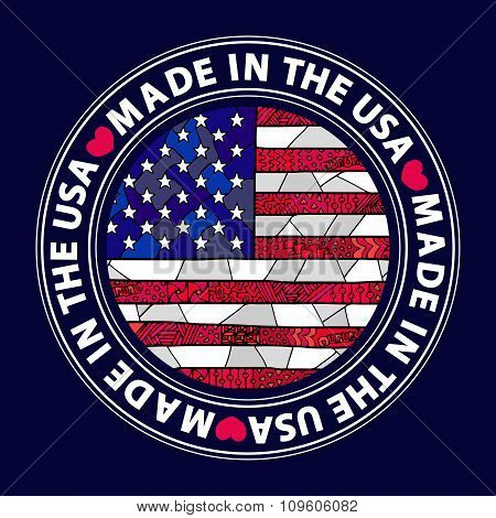 United States Flag Zentangle Made In The Usa 3