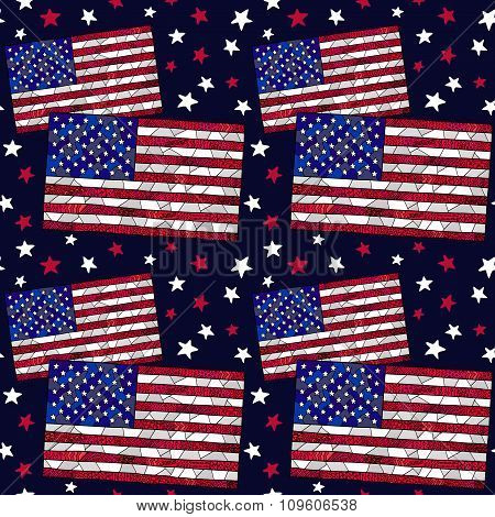 United States Flag Zentangle Pattern 4