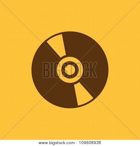 The cd icon. Compact disk symbol. Flat