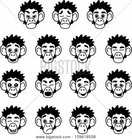 Glyph monkey face expressions