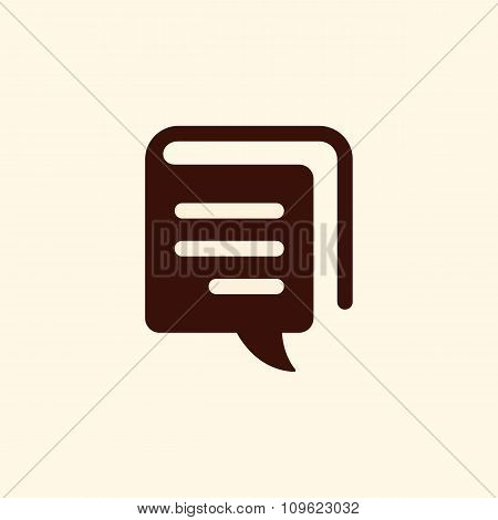 Book And Speech Bubble Vector Sign