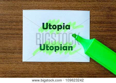 Utopia Word Hightlighted