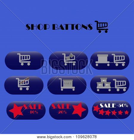 Online shopping web shop icons