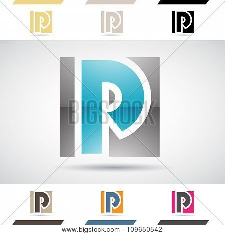 Design Concept of Colorful Stock Icons and Shapes of Letter P, Vector Illustration 