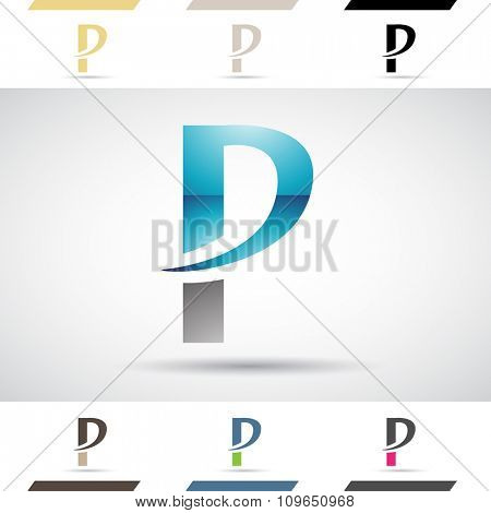 Design Concept of Colorful Stock Icons and Shapes of Letter P, Vector Illustration 