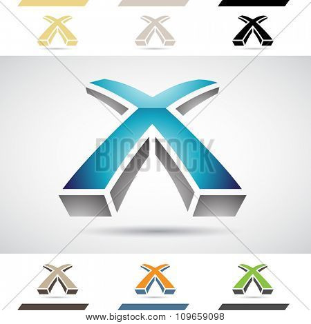 Design Concept of Colorful Stock Icons and Shapes of Letter X, Vector Illustration 