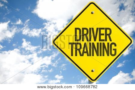 Driver Training sign with sky background