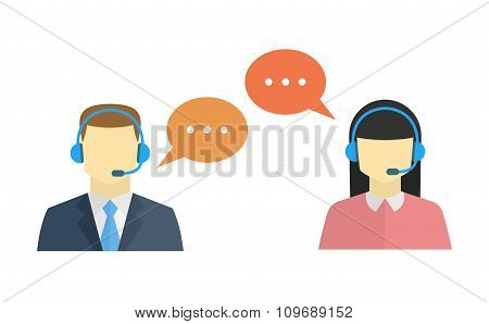 Male And Female Call Center Avatar Icon