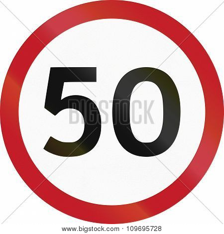 Road Sign In The Philippines - 50 Kph Speed Limit Sign In The Philippines