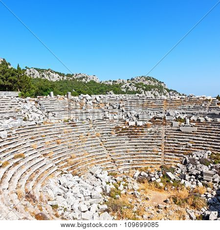 The Old  Temple And Theatre In Termessos Antalya Turkey Asia Sky And Ruins