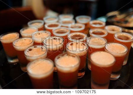 Shot Glasses Of Cocktail To Serve The Party