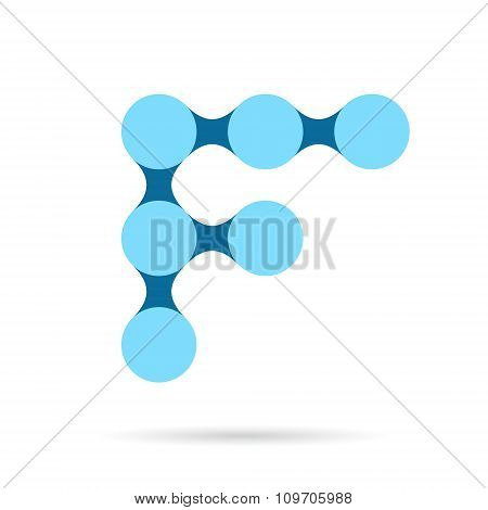 F Letter Logo, Dots And Links