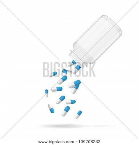 Opened Medical Pill Box With Falling Pills