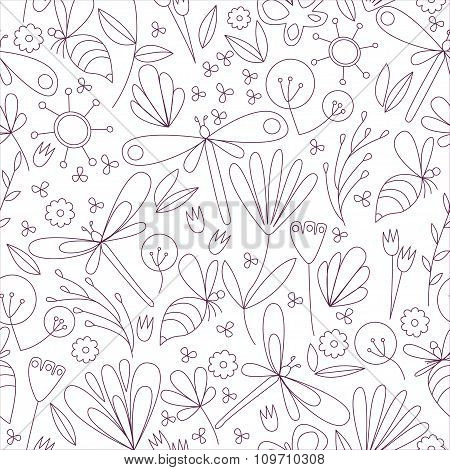 Ornate seamless flower pattern.