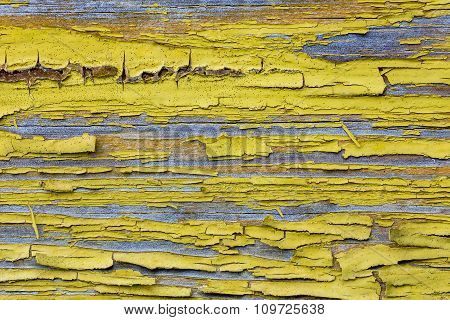 Old yellow colored dyes on the wood