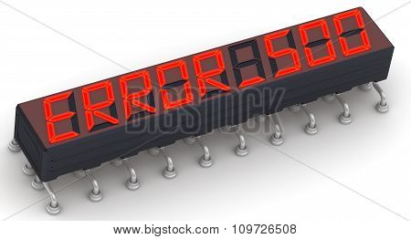 ERROR 500 (Internal server error). Message on the electronic display