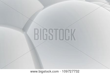 3D White Abstract Spheres Background