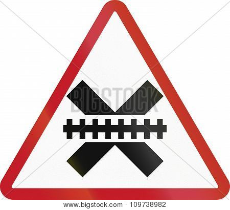 Road Sign In The Philippines - Railway Crossing Advance Warning (for Crossings Without Signal Contro