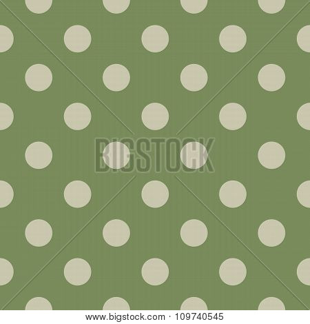 Polka Dot Seamless Pattern On Green Background