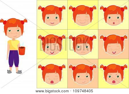 Red-haired Girl With A Cup Of Coffee Emotions: Joy, Surprise, Fear, Sadness, Sorrow, Crying, Laughin