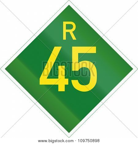 South Africa Provincial Route Shield - R45
