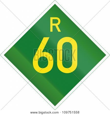 South Africa Provincial Route Shield - R60