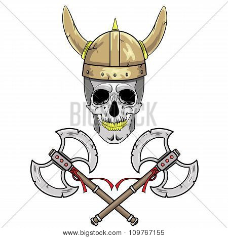 Skull Viking Helmet With Horns.