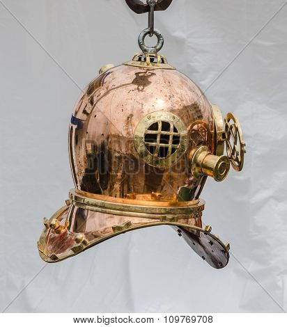 Copper Old Diving Helmet, Close-up