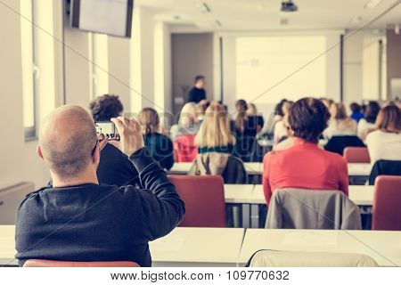 Audience at a business conference.