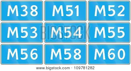 Collection Of Road Shields Of Russian M Highways