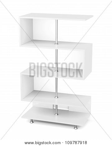 White Rack With Chrome Pipe. 3D.