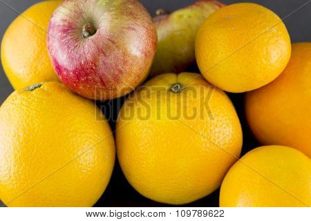 apple, orange, mandarin